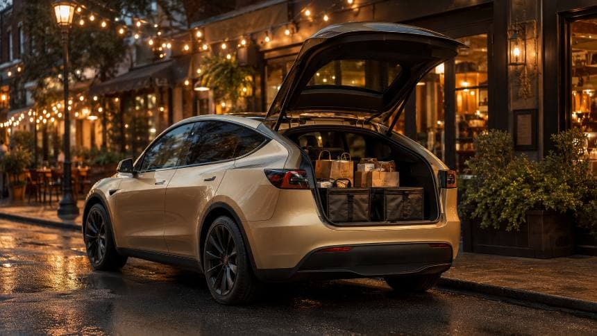 Tesla Model Y — autonomous last-mile delivery
